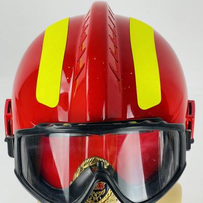 China Factory Supply Fire Fighting Firefighter Protection Safety Hat With Anti Fog Glasses China Made Fire And Rescue Helmet for sale