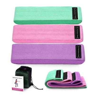 China Cotton + Polyester Latex Silk Booty 3PCS Yoga Exercise Fitness Bands Resistance Bands for sale