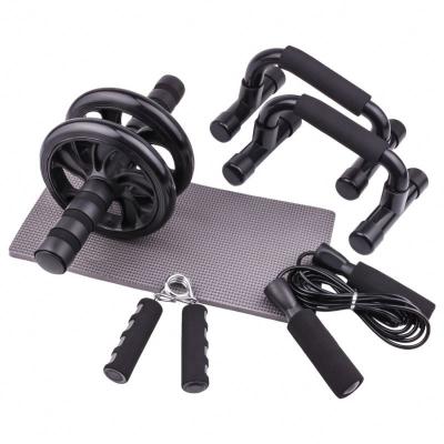 China 5 Pcs Set New Product Black Fitness Abdominal Wheel Set Abdominal Pump Wheel Equipment 5 PCS Multifunctional Home Set 0002 for sale