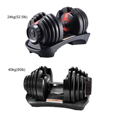 China Home Use 24Kg 40Kg Adjustable Dumbbell Set Adjustable Dumbbells Dumbell Weigh 552 1090 40 Kg 90 Pound Dumbells 90Lbs for sale