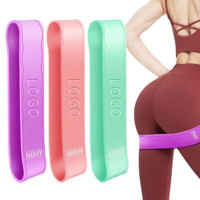 China Custom Silicone 3 Pcs Logo Printed Exercise Bands for sale