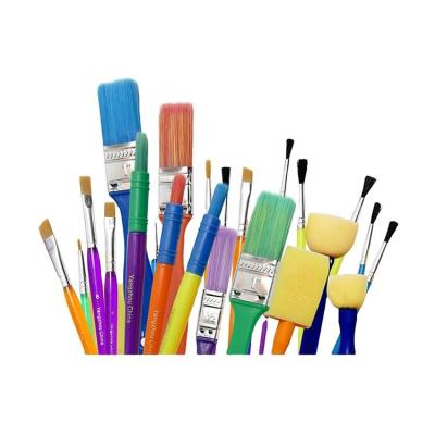 China New Product 25 Pcs Nylon Nylon Rod Multifunctional Wooden Rod Sponge Brush Paint Brushes Set for sale