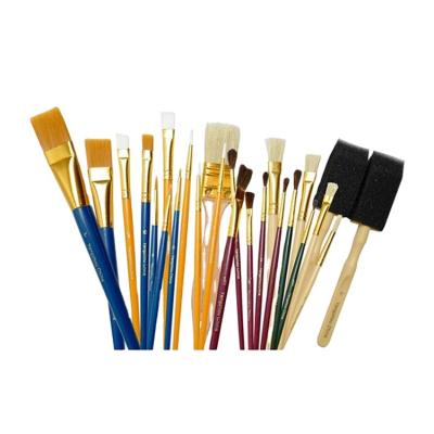 China Wooden Rod Wool Brush Children's S Sponge Brush Paint Brush Set Stock 25' Nylon Suitable Pcs for sale