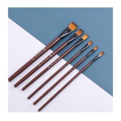 China Hot Selling Nylon Nylon Oil Painting Brush Set The Flat Head Paint Brush Set for sale