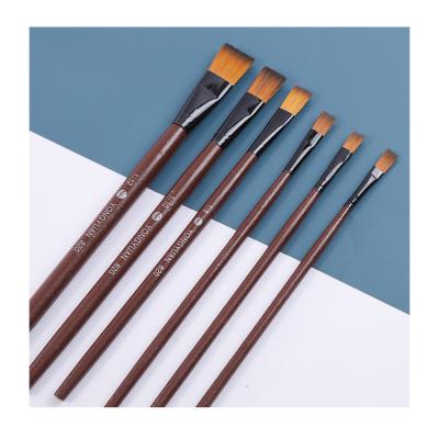 China Factory Outlet Nylon Nylon Wool Brushes Flat Head Paint Brush for sale