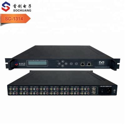 China DVB SC-1314 Headend 16 in 1 MPEG-2 H.264 SD CVBS Encoder with IP and ASI Output for Cable TV and IPTV for sale