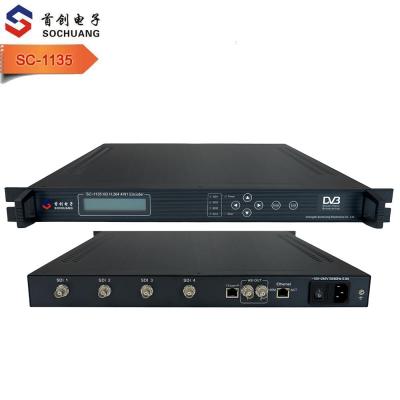 China 4 channels mpeg-2/SDI SD IP Encoder Embedded /4in1 Multichannel Audio SDI To IP ASI Converter For DVB Headend, Live TV SC-1113 for sale