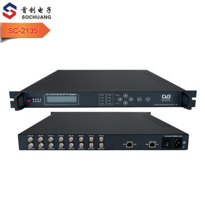 China DVB Headend / IPTV headend SC-2135 8 FTA tuner DVB-S/S2 iptv streaming server / IPTV gateway 64 SPTS for sale