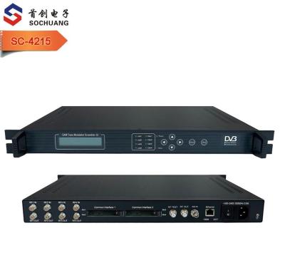 China 4215 encrypt qam dvb-c ci/cam to fta dvb-c modulator CATV Headend qan (4 RF+1 ASI in, 4in1 RF) SC-4215 for sale