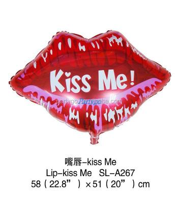 China Advertising Toy 42*32cm Kiss I Lip Shape Mouth Foil Balloons, Love Balloon, Valentine's Day Balloon for sale