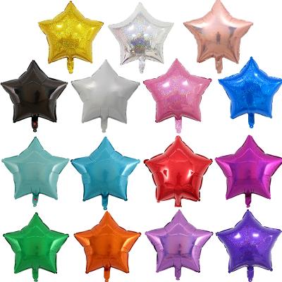 China 18 inch star shape laser star shape foil balloons candy color balloon wedding gift toy supplies foil balloons for sale