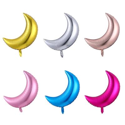 China 30 Inch Moon Shape Foil Balloon Inflatable Gift Toy for Children's Day Birthday Party Decoration Kids Gifts for sale