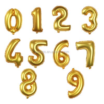 China Gift Toy Wholesale 30 inch number balloon gold color foil balloons for party decoration globos for sale