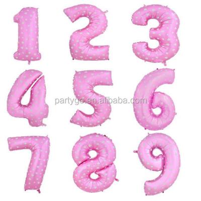 China Pink 16 Inch Number Foil Balloon Wedding Gift Toy &Party Balloons Decorate Globos for sale