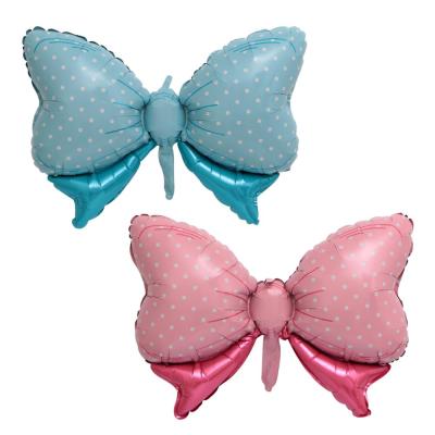 China Party Decoration 50pcs Pink Blue Butterfly Bowknot Balloon Foil Helium Balloon For Baby Shower Party Decoration Kids Toys Gifts Air Balloons for sale