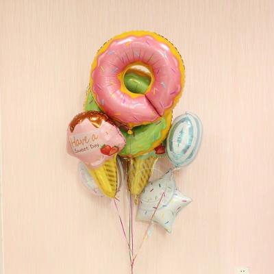 China Decoration Mylar Toys Foil Shaped Helium Donut Ice Cream Kids Party Supplies Sprinkle Donut Balloons Star Candy Style Balloons for sale