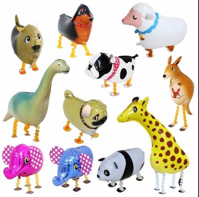 China Party Decoration Cute Walking Animals Foil Balloons Pet Giraffe Pig Frog Inflatable Air Balloon Birthday Party Wedding Decorations Kids Toys for sale