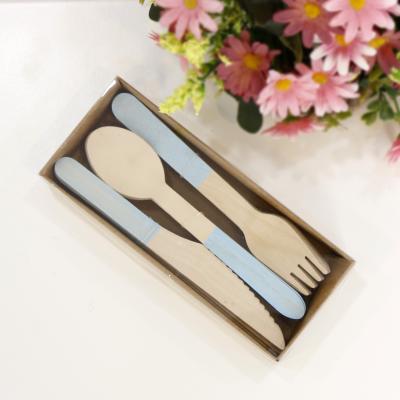 China High Quality Disposable Wooden Birthday Knife Fork And Spoon For Party for sale