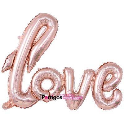 China Gift toy 108x65cm big size rose gold or red color love balloon love balloons set for valentine's day decoration for sale