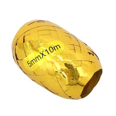 China Gift Toy 5mmx10m Gold Color Laser Balloon Ribbon For Party Balloon Decoration String for sale