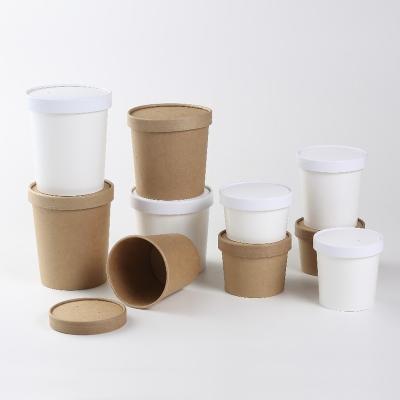 China New Disposable High Quality Leakproof 500ml, 750ml, 1000ml, 1100ml, 1300ml, Customized Kraft Paper Bowl With Paper Lid for sale