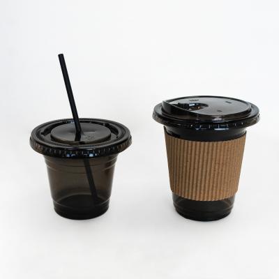 China Wholesale Disposable High Quality Biodegradable Black Plastic Cup 32 Ounce PET Plastic Cups For Party for sale