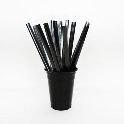 China Factory Good Quality Eco Friendly Recyclable Black Drinking Straws 6-12mm Length Plastic Drinking Straws for sale