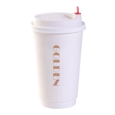 China Custom Recyclable Biodegradable Disposable Eco Friendly Non-Toxic Leakproof Paper Cups Food Grade Paper Cup With Lids 12oz 14oz 16oz 20oz for sale