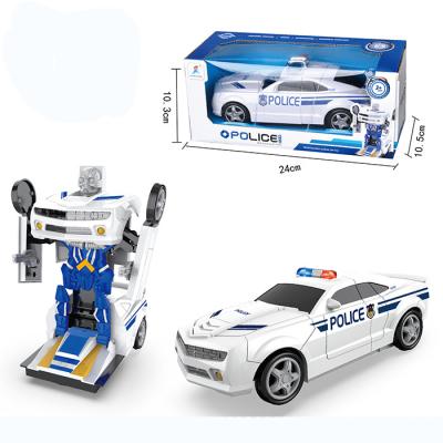 China Police car deformation robot acousto-optic children's toys for sale