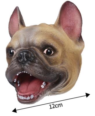 China Funny Toy Realistic PVC Dog Head Animal Hand Puppet For Kids for sale