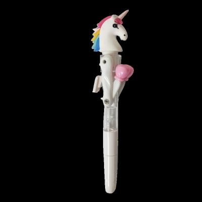 China High Quality Popular Kids Gift Toys Plastic Cartoon Unicorn Boxing Pen for sale