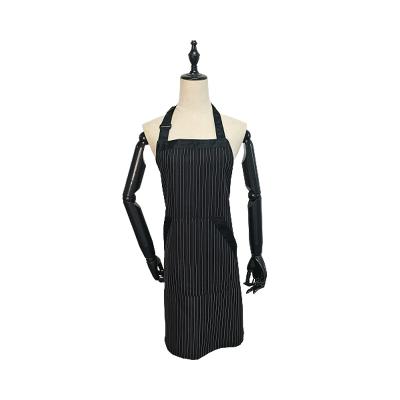 China Trendy Make Stripe Fashion Design Adjustable Salon Hair Cutting Cooking Kitchen Apron for sale