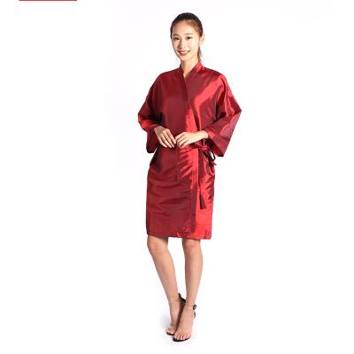 China Waterproof/Anti-Static BYMACE Barber Shop Kimono Robe Polyester Barber Shop Long Hairdressing Gown With Waist Strap for sale