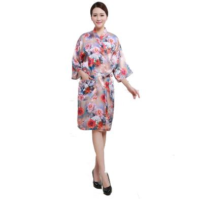 China Waterproof / Anti-Static Wholesale Salon Dark Dray Barber Kimono Robe by BYMACE Hairdressing Gowns for sale