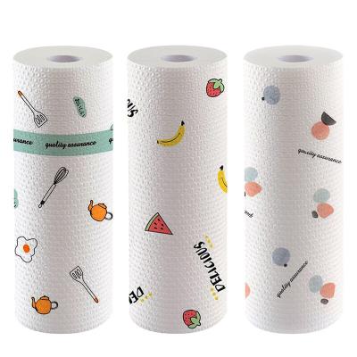 China Eco Friendly Eco Friendly Printed Tissue Paper Towel Kitchen Reusable Bamboo Fiber Rolls for sale