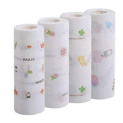 China Wholesale Eco-Friendly Eco-Friendly Eco-friendly Wooden Kitchen Towel Printing Reusable Kitchen Paper Cleaning Roll for sale