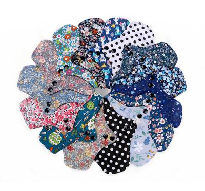 China Side-Collect Customized Washable Bamboo Cloth Pads With Bag Soft Reusable Cloth Sanitary Napkin for sale