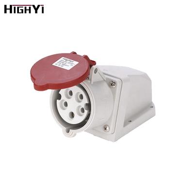 China HY3511 IP44 Industrial Waterproof High End Type 3p+E+N 380~415V 32A Industrial Wall Mounted Socket Outlet With Good Connection for sale