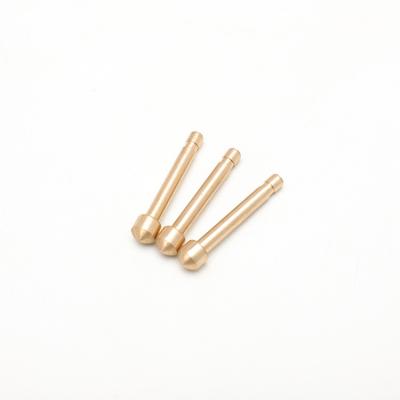 China Custom Made High Quality Brass Cone Seamless Round Head One Piece Precision Brass Pin for sale