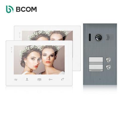 China Open Fancy 2 Intercominucadores 2 Station Home Intercom Wired Video Intercom For Apartment Building for sale