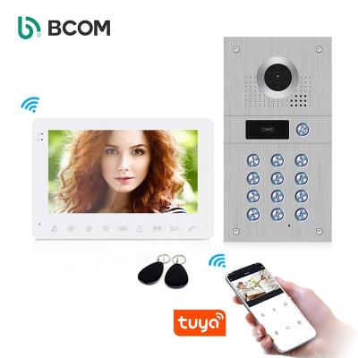 China Open high-end intercom monitor Bcom tuya 7 inch monitor video intercom 4 wifi door phone cable doorbell, intercomunicadores scam wifi for sale