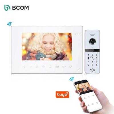 China Siren Bcom puerta key timbre built-in sensors 7 inch indoor monitor with call panel for sale