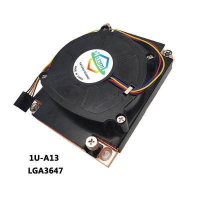 China Computer Case Quiet Active Fan 1U server cpu heatsink with copper skived fin For lga 3647 Socket for sale