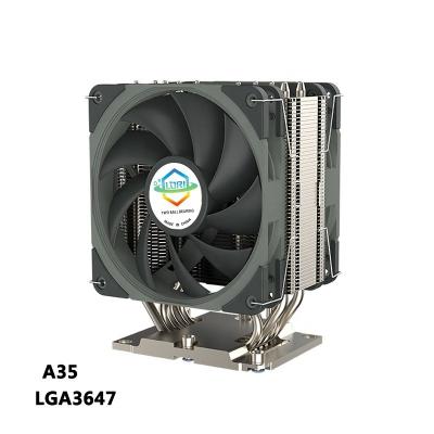 China Computer Case Lga 3647 Cpu Narrow Socket Active 4u Cpu Cooler With Two 12025 Fan and 5 Heat Pipes For tower for sale