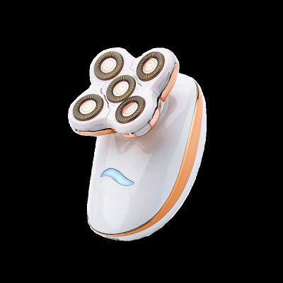 China Lady Shaver Face Leg Waterproof Rechargeable Body Epilator Double Ring 5 Net Cover Painless Floating Hair Removal Machine For Face Bikini Body Leg Underarms for sale