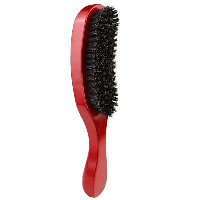 China Detangling Wave Oil Head Brush Hair Brush Wooden Handle Hard Boar Hair Combs for sale