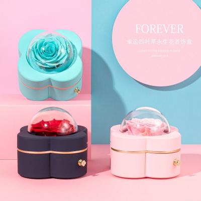 China Wholesale Recyclable Preserved Roses Jewelry Box Ring Necklace Gift Packaging Box Accept Print Logo for sale