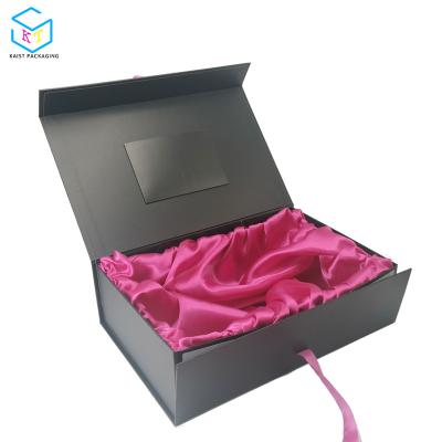 China Recyclable Custom Folding Black Cardboard Paper Box Packaging For Clothes Underwear for sale