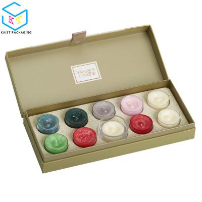 China Recyclable Custom Luxury Gift Scented Tealight Candle Box Rigid Cardboard Display Packaging Boxes for sale