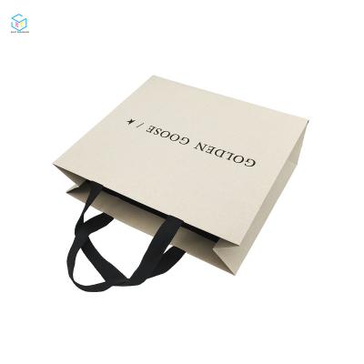 China Boutique Recyclable Custom Reusable Kraft Paper Shopping Bag Shoe Reusable Packaging With Logo for sale